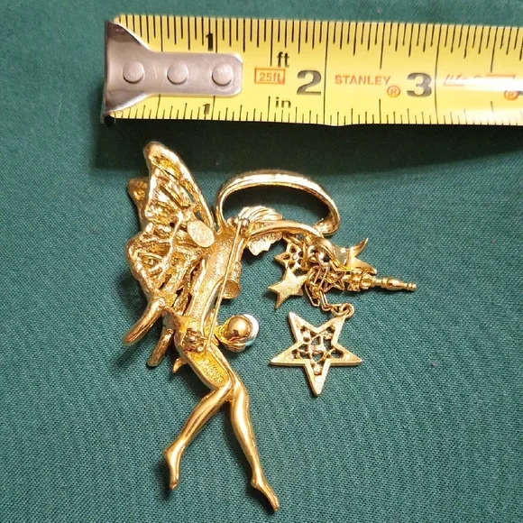 Kirks Folly Gold Fairy Brooch with Star Accents - Picture 4 of 5